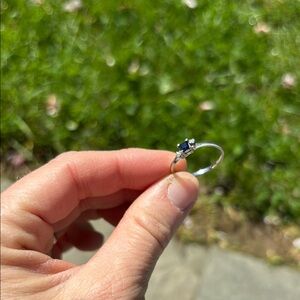 Elegant Sterling Silver and Blue Gemstone Ring